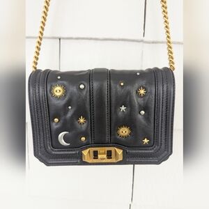Rebecca Minkoff Celestial Star Mystical Small Love Crossbody Black & Gold